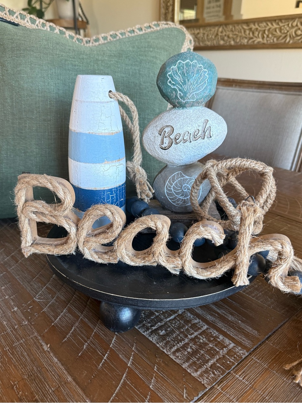 Hobby Lobby Ocean Decor- 5 item set ( black tray and pillow not included)